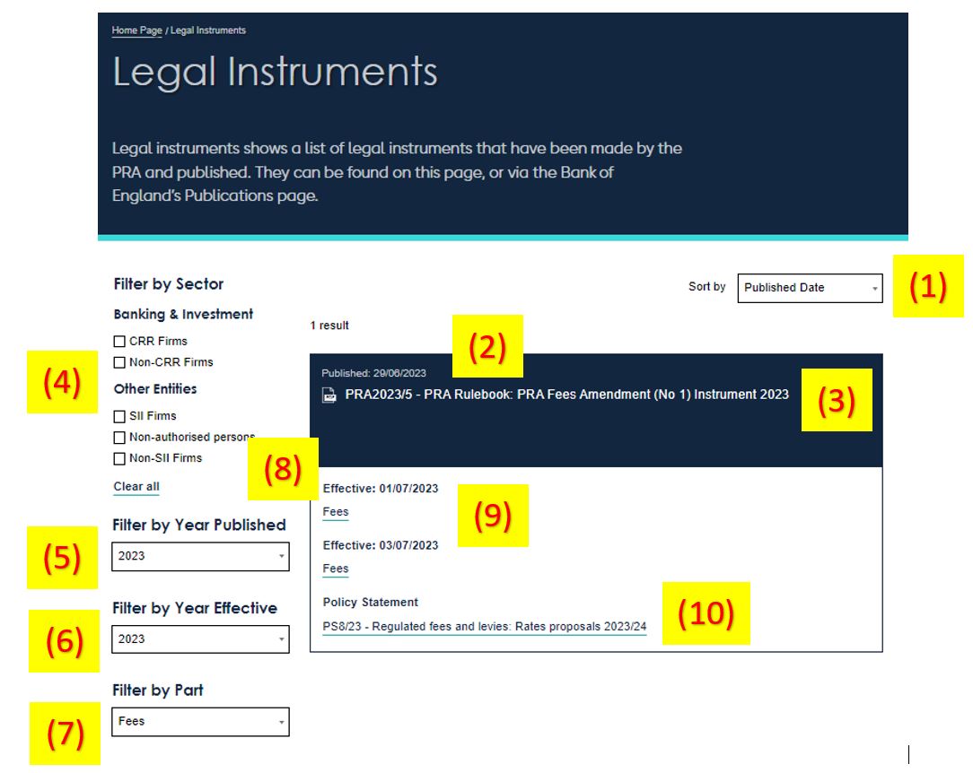 Legal Instruments Help page